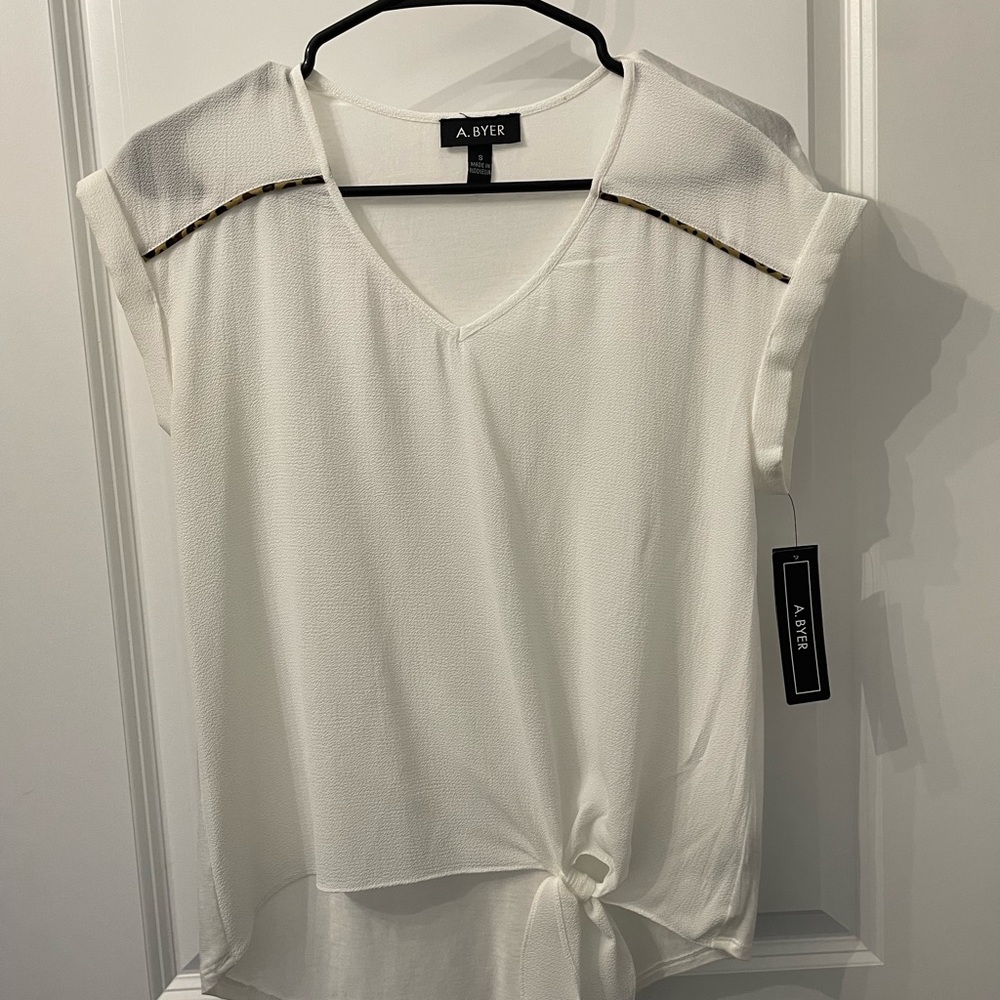 NWT: white tie blouse